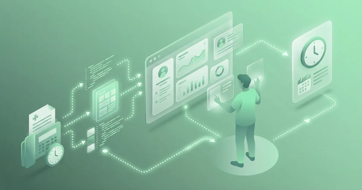 AI-powered healthcare fax automation converting incoming referral faxes to scheduled appointments