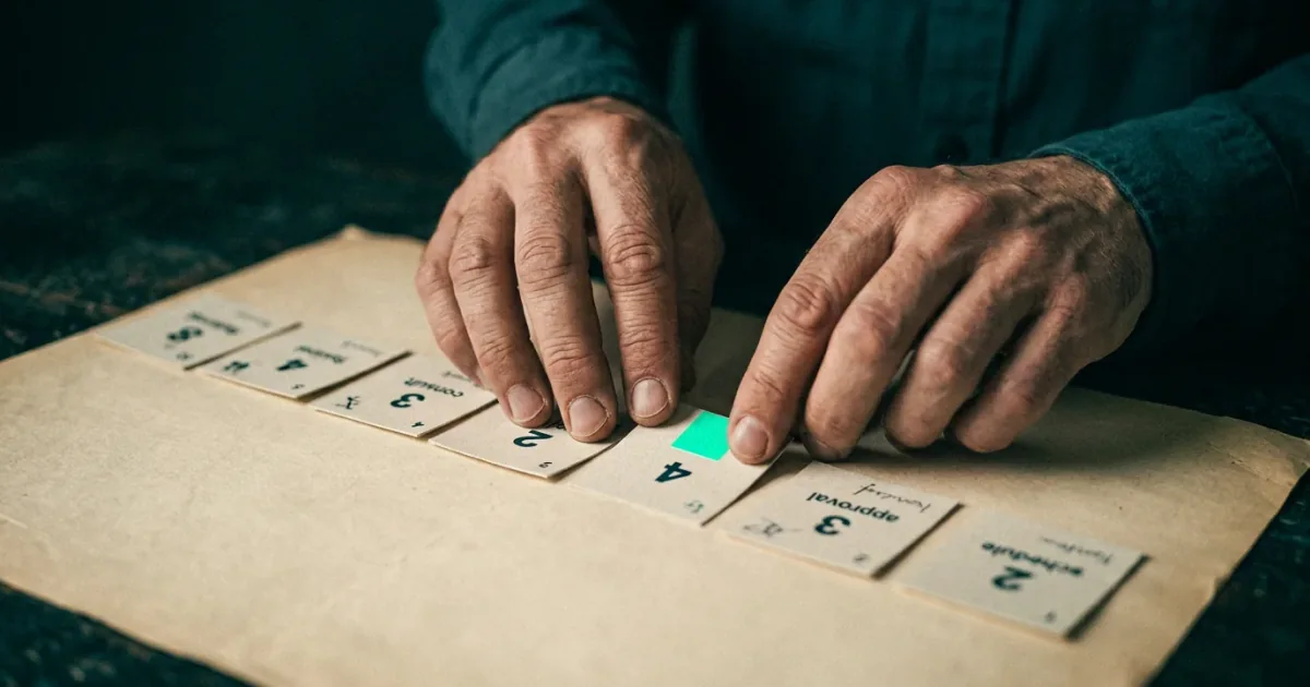 Gastroenterology Referral and Colonoscopy Scheduling Automation Hands arranging numbered cards to represent the colonoscopy referral workflow