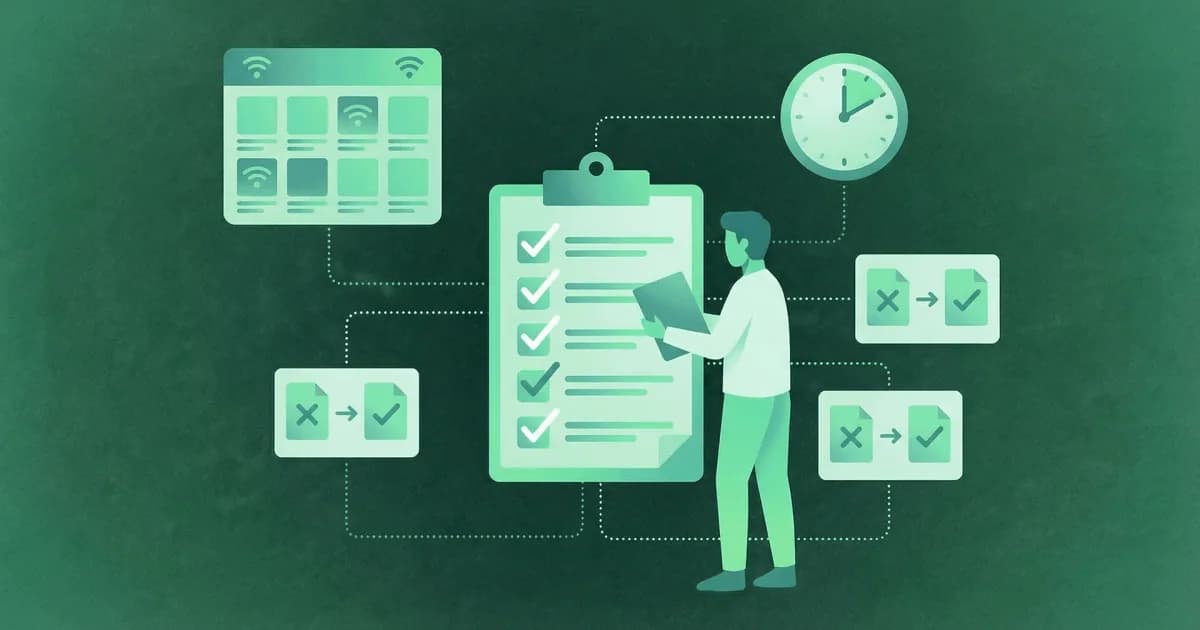 Prior Authorization Cheat Sheet Prior authorization checklist linked to portal, clock, and approval icons